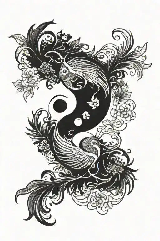 Kiwibird Yin Yang Symbol Made Entirely