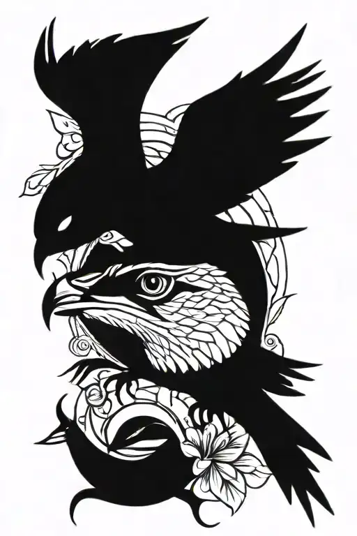 Swallow Bird And Panther And Smile