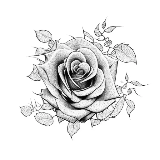 Rose With Vines Half Sleeve