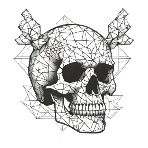 Geometric Skull Without Background