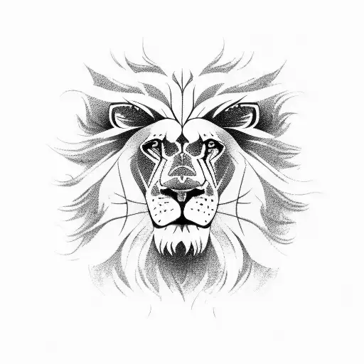 Half Lion Half Man Face