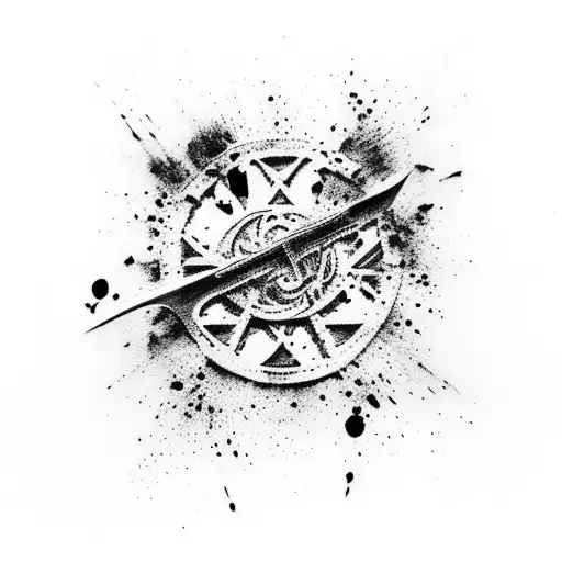 Berserk Symbol With A Blood Splatter Effect