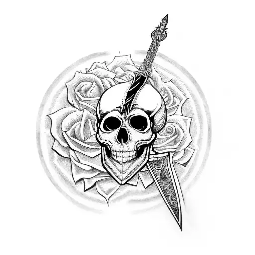 Skull Sword Rose