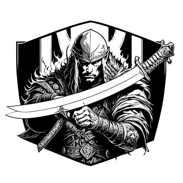 Warrior Wielding A Sword