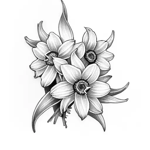 Bouquet Of Daffodil And Daisy Flowers