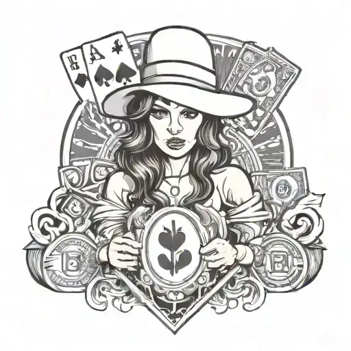 Woman Money Poker
