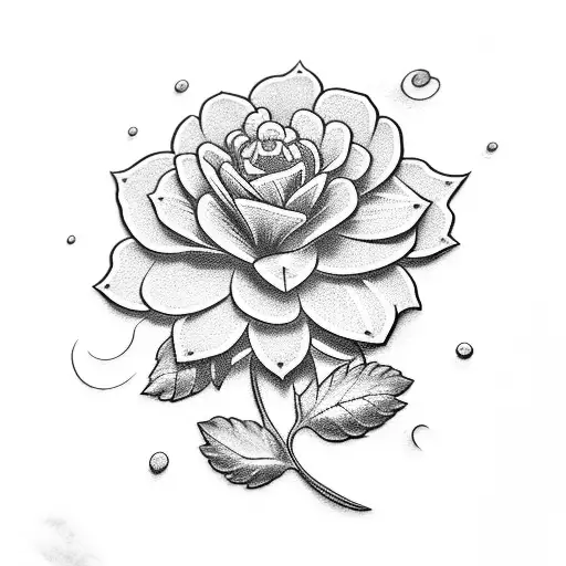 Marigolds Around Gothic Cross