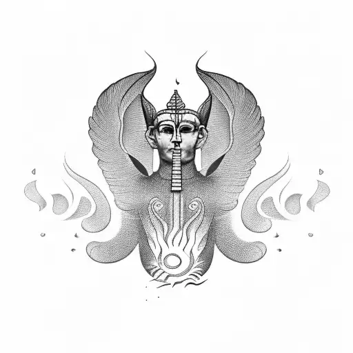 Sphinx With Smoke And Fire