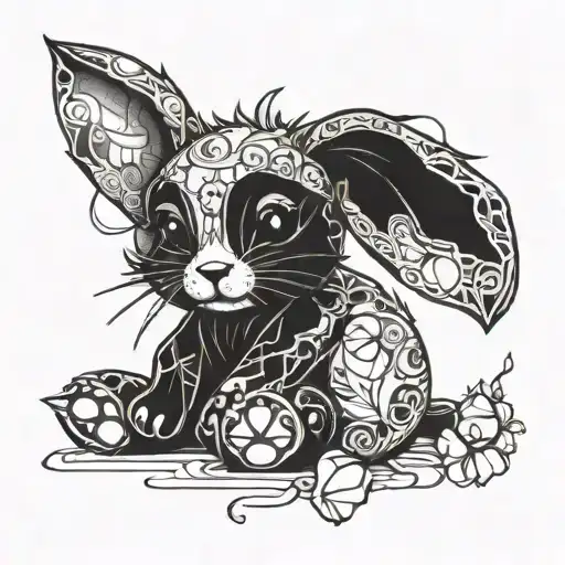 Broken Teddy Bunny Sitting