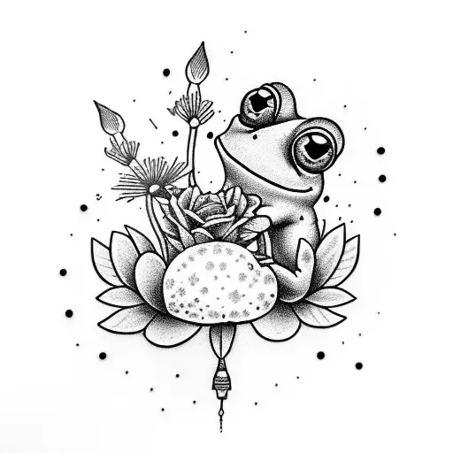 Sparkplug With Flowers And A Frog
