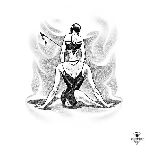 Black Hair Dominatrix Pin Up In Latex