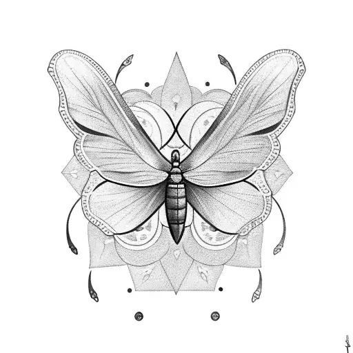 Lunar Moth With English Ivy