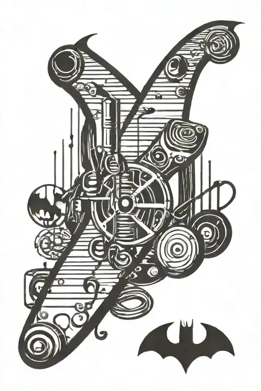 A Batman Themed Music Note Incorporating Gym Equipment