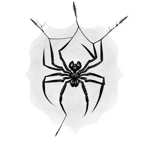 Spider Hanging From Tattered Web