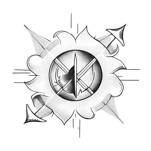 Sun With Arrow And Anchor