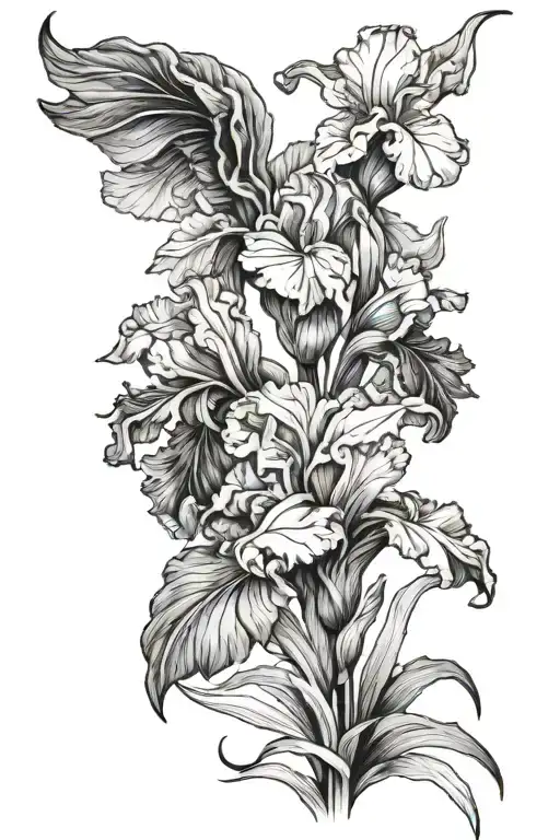 Stormy Sky With Crow Bearded Iris