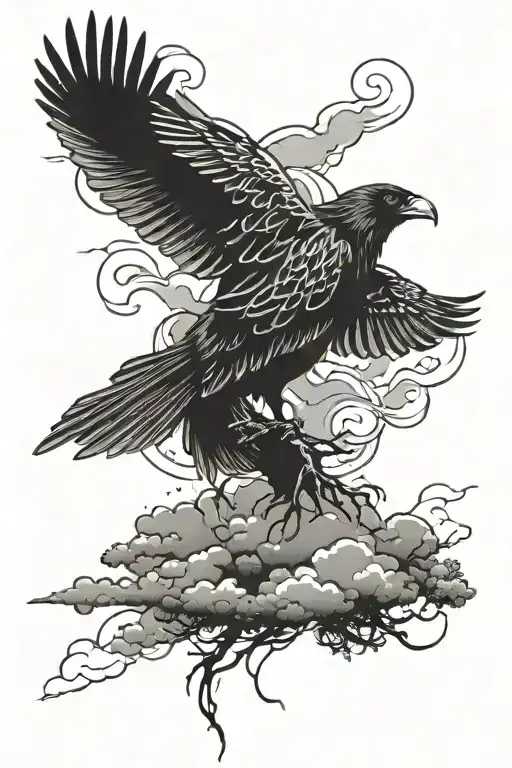 Stormy Sky With Crow