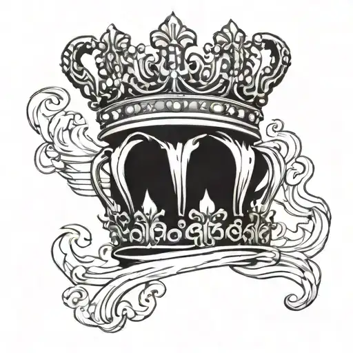 Tattoo Of A Crown On Fire