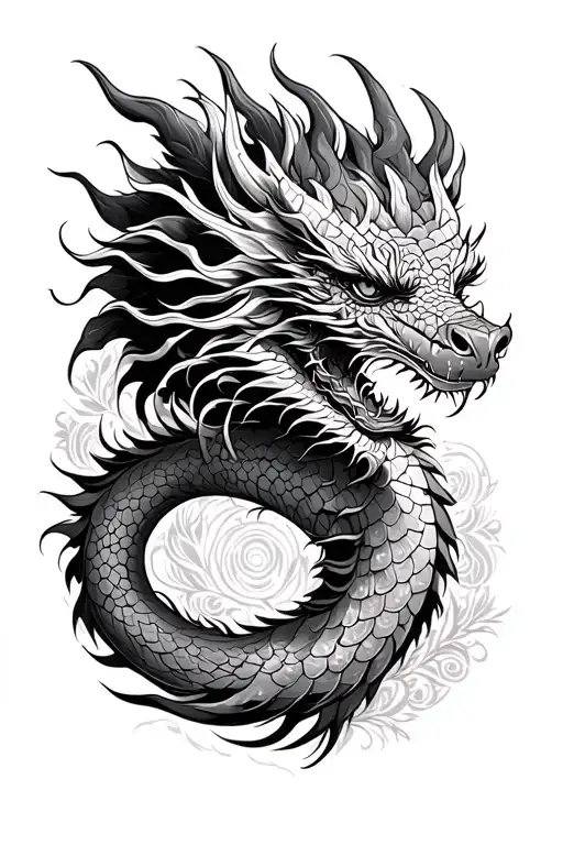 African American And Korean Style Dragon