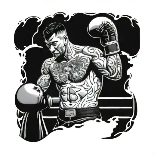 Boxing Person Standing In Front Of The Ring