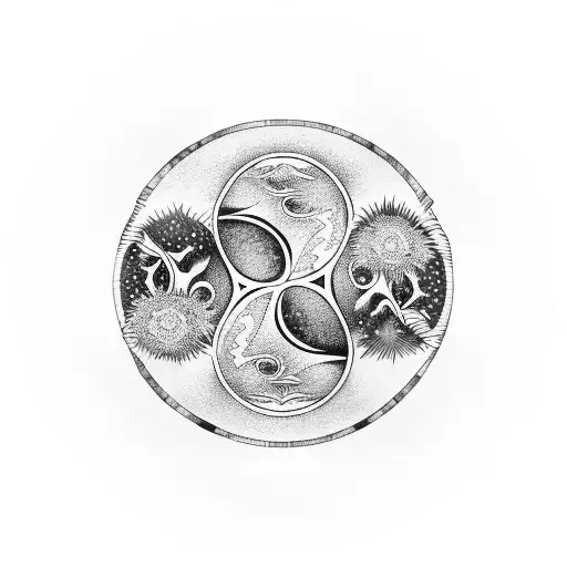 Circle Forest Like Yin Yang With Blank Center