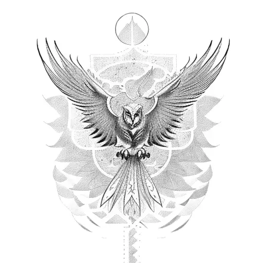 Phoenix Bird With Lion