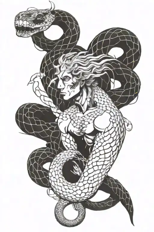 Alexader The Great And A Snake Wrapped