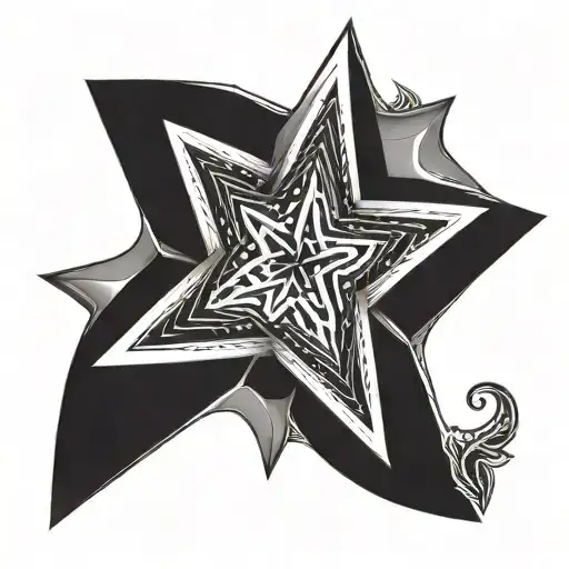 Four-pointed Star With An Elongated Bottom And Sharp Edges