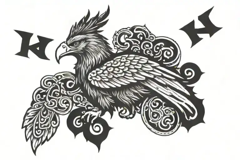 Albanian Eagle And The Word Krenar
