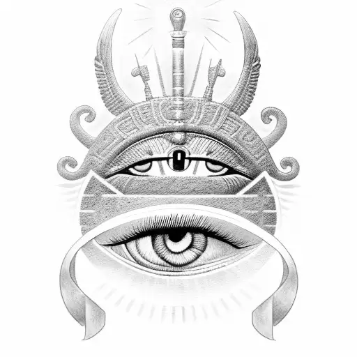 Horus Eye Hieroglyphics Background