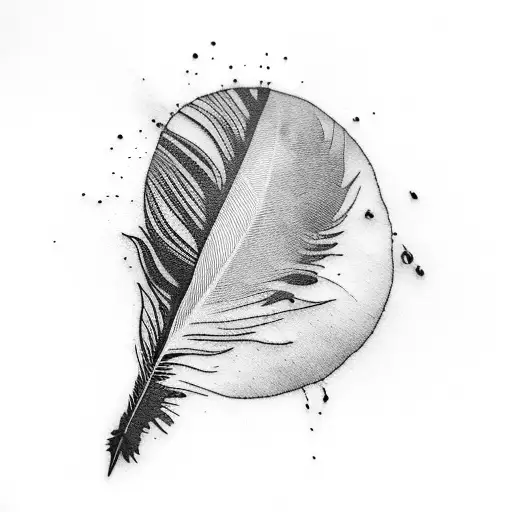 A Feather That Has Started To Melt And Drip