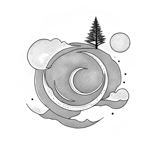 Enzo With Tree And Crescent Moon In Background