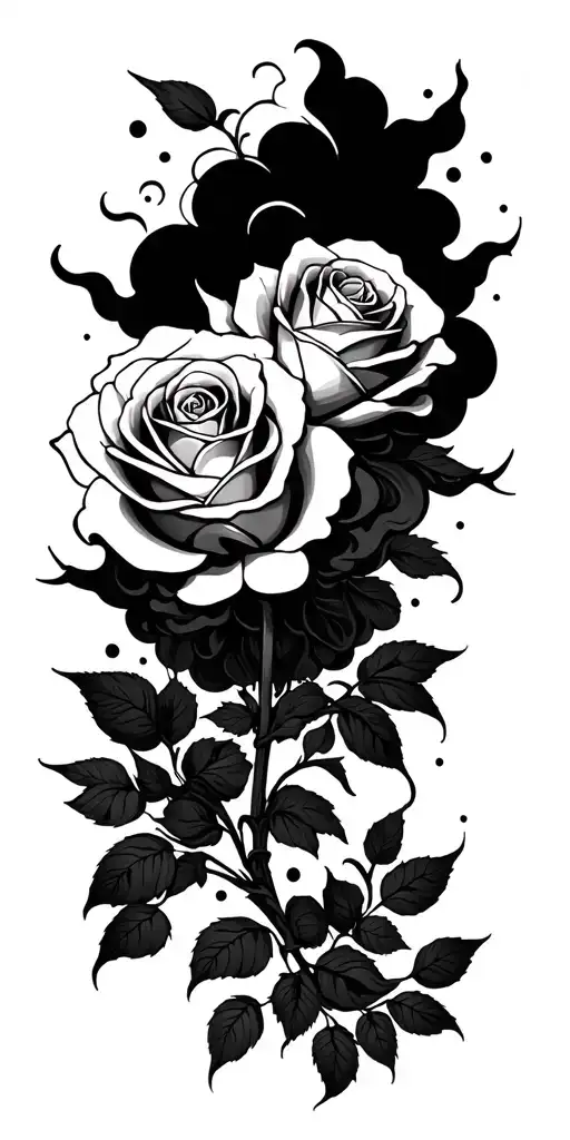 Roses And Clouds Surrounding