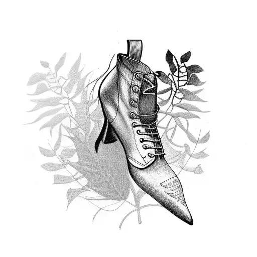 Black Boot With Plants