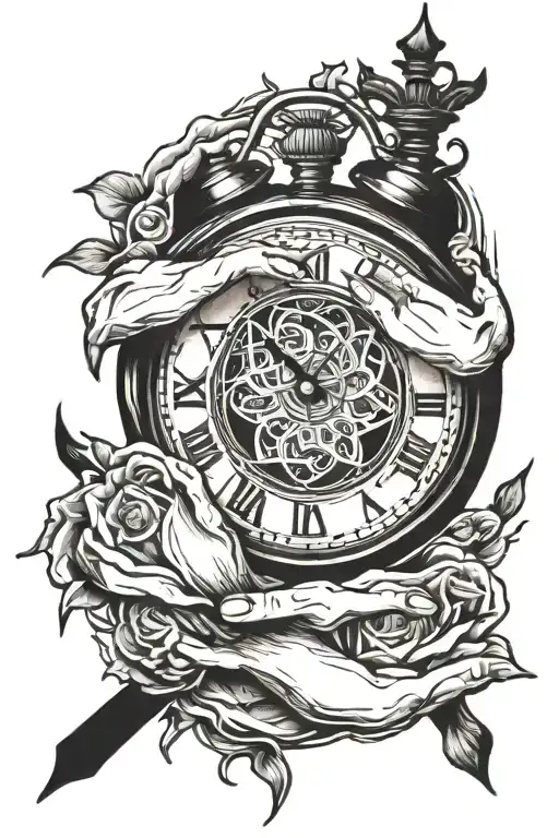 Clock And Pray Hands