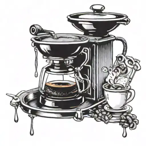 Zips And Italian Coffee Maker Pouring Coffee