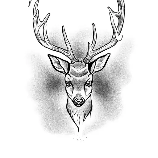 Create A Deer Which Horns Are Wrapping Up A Wrist