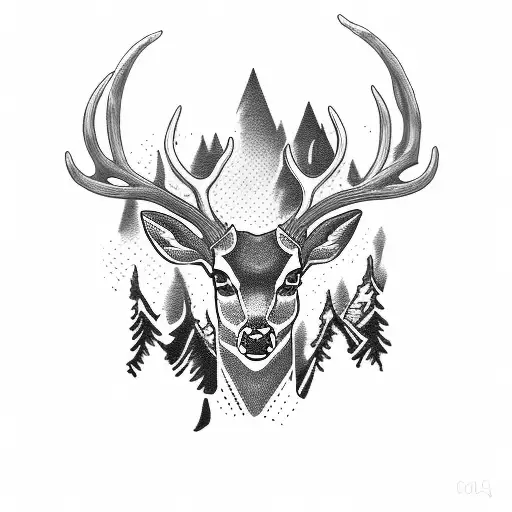 Create A Deer Which Horns Are Wrapping Up A Wrist
