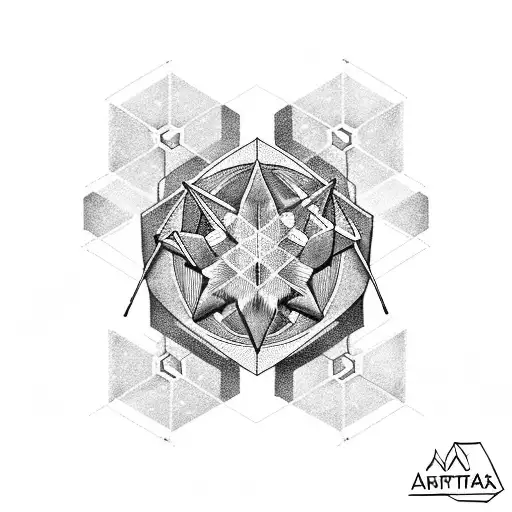 Hexagon Constellation With A Sagittarius Arrows