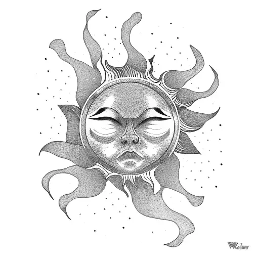 Wave With Sun One Line