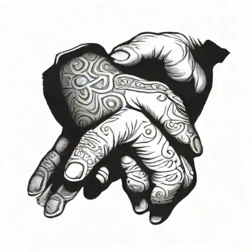 Man Hand And Baby Hand Holding