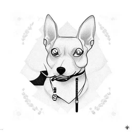 Diabetes Awareness Ribbon With A Dog Silhouette