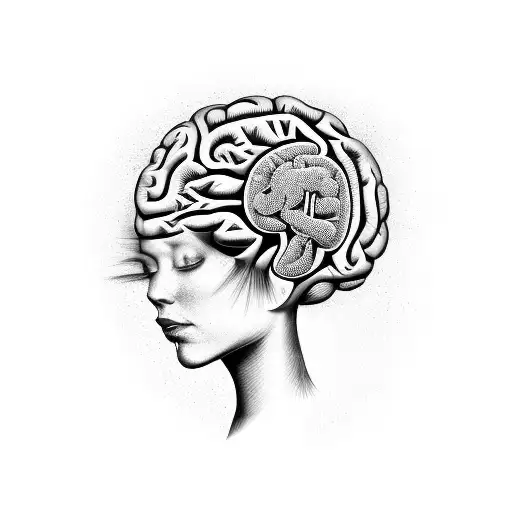 A Surrealistic Representation Of A Horse Merging With A Human Brain