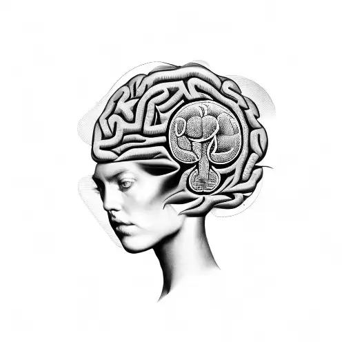 A Surrealistic Representation Of A Horse Merging With A Human Brain