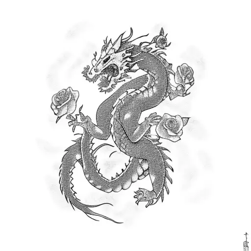 Spirited Away Dragon Haku With Roses