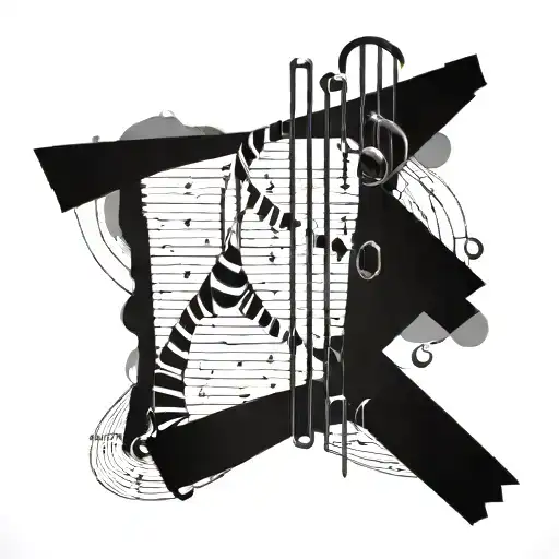 A Dna Strand With Musical Notes As The Base Pairs