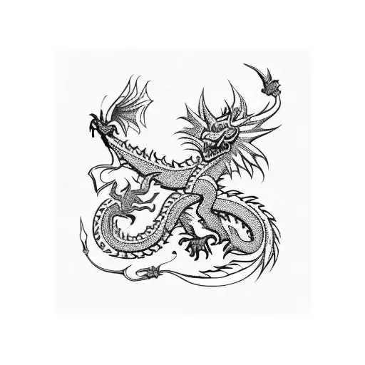 Traditional Ukrainian Embroidery Pattern With A Dragon Twist