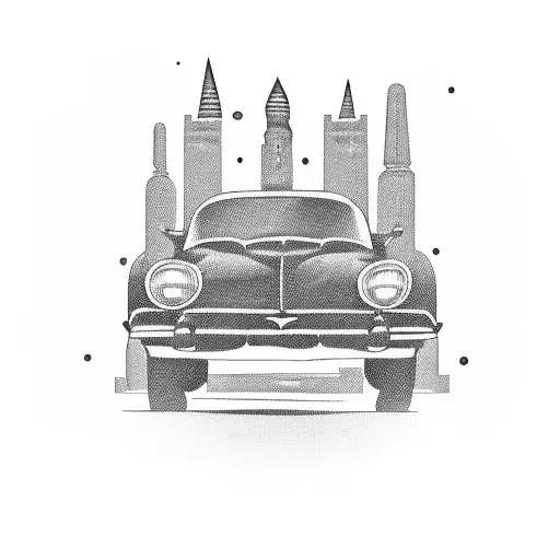 An Old Car Driving Through The Streets Of Guadalajara City