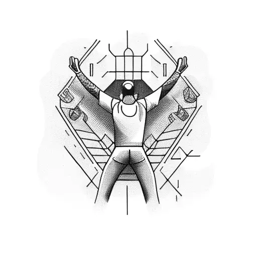 Marathon Runner Crossing The Finish Line