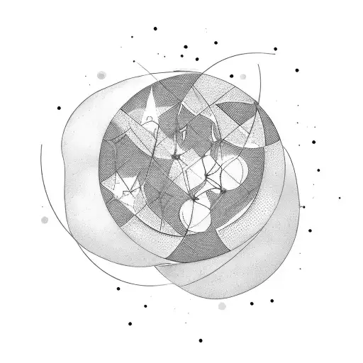 Minimalistic Binary Code Forming The Shape Of A Young Moon And Two Stars
